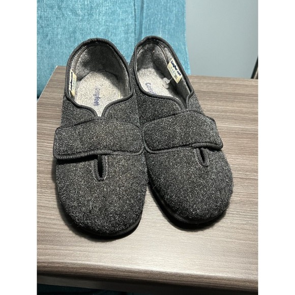 Cosyfeet Ronnie Mens Slippers Gray Black Size 11 - Picture 10 of 12